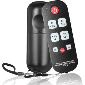 Remote Control for Seniors Universal Big Button TV Learning Remote Control for Elderly Seniors Black Color