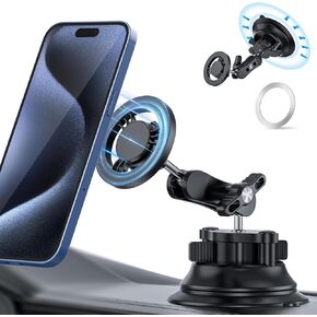 Valband for MagSafe Car Mount, [24 Strong Magnet] 360°Rotation Magnetic Phone Holder for Car, iPhone Car Holder Mount Dash Phone Mount Car Fit for iPhone 15 14 13 12 Pro Max Plus Mini Mag Safe Cases