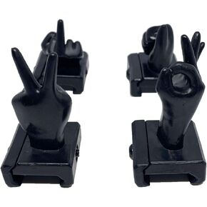 Novelty Finger Sight Set, Fixed Backup Front and Rear Sight BUIS Set, Fit Picatinny Rail and Weaver (2 Sets of Finger Sight Set)