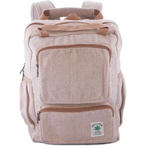 Anitya Hemp Backpack, Multi-Functional Pockets, Eco-Friendly, Unisex, Hiking Daypack, Durable Rucksack (AHLB07)