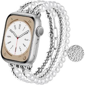CAGOS Bracelet Compatible with Apple Watch Band 38mm 40mm 41mm 42mm(Series 10) Women, Stretchy Beaded Dressy Cute Boho Straps Jewelry for iWatch Bands Series 9 8 7 6 5 4 3 2 1 SE