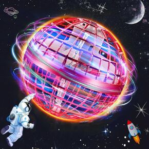 OKPOW Fly Orb Ball Mini Drone: Hover Spinner Fly Boomerang Sphere Pro Galaxy Ball 2024 Upgraded - Magic Floating Galactic Globe Cosmic Hand Controlled with Led Light