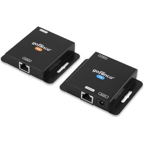 gofanco HDMI Extender Over Ethernet Cat6 - Up to 394ft (120m) - Lossless Low Latency, IR Extension - Long Range Ethernet to HDMI Balun at 1080p (Not 1080i) with ESD Protection (HDExt120ESD)
