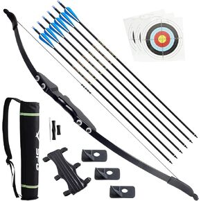 Archery Takedown Recurve Bow and Arrow Set Long Bow and Arrow Kit for Hunting Outdoor Shooting Training