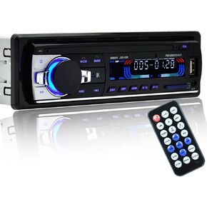 Car Radio Audio USB/SD/MP3 Player Receiver Bluetooth Hands-Free with Remote Control Black 1 Din