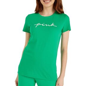 Victoria's Secret Pink Cotton Short Sleeve Campus T Shirt, Women's T Shirt (XS-XXL)