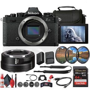 Nikon Z fc DX-Format Mirrorless Camera (1671B) + Nikon FTZ II Mount Adapter + 64GB Memory Card + Camera Bag + Cleaning Kit + HDMI/Micro Cable + Card Wallet + Card Reader (Renewed)