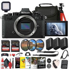 Nikon Z fc DX-Format Mirrorless Camera (1671B) + 2 x EN-EL25 Battery + 2 x 64GB Memory Card + Photo Software + LED Light + Camera Bag + Tripod + Cleaning Kit + HDMI/Micro Cable + More (Renewed)