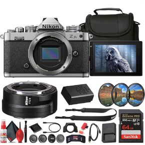 Nikon Z fc DX-Format Mirrorless Camera (1671) + Nikon FTZ II Mount Adapter + 64GB Memory Card + Camera Bag + Cleaning Kit + HDMI/Micro Cable + Card Wallet + Card Reader (Renewed)