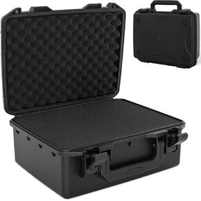 Hard Case with IP67 Waterproof Shockproof Tool Box for Microphone, Drones, Camera, Equipments, Portable Storage Case, 12.2 x 9.8 x 5.5 Inch