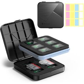 SD Card Holder Case, Yottamaster 18 Slots Memory Card Case Holder for 10 SD Cards 6 TF Cards and 2 CF Cards Protective Case with Labels Anti-Shock and Waterproof Memory Storage Case [B11-5]