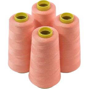 4 Large Cones (3000 Yards Each) of Polyester Threads for Sewing Quilting Serger RED Color from Threadnanny