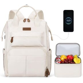 Maelstrom Travel Backpack for Women Men,Laptop Backpack Fits 15.6-17.3 Inch Laptop, Nurse/Teacher/Work Bag with Insulated Lunch Box,Water Resistant Carry On Backpack,Pink