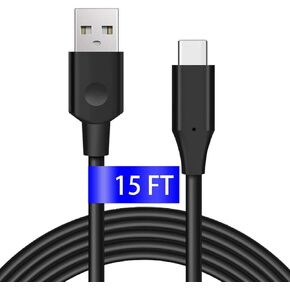 DEEGO USB C Cable 15Ft, Extra Long PS5 Controller Charger Cable, USB Type C Cable, USB A to USB C Fast Charging Cord Fit for Samsung Galaxy S10/S9/S8 Plus,Note 10 9 8,LG V30 V20 G6 G5,Moto G7 G6