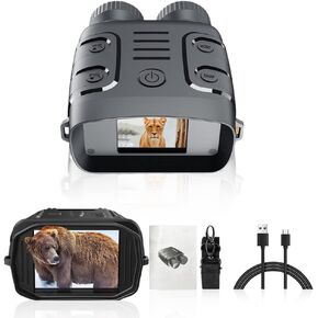Night Vision Goggles, R18 Digital Night Vision Binoculars for Total Dark, 2.4'' 1080p Photo & Video Infrared Night Vision Scope for Hunting Travel Surveillance