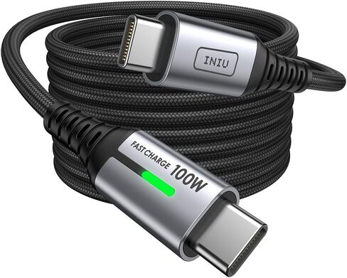 USB C Charger Cable, INIU 100W PD 5A Fast Charging USB C to USB C Cable [6.6ft], Nylon Braided Type C to Type C Cable for iPhone 15/15 Pro/15 Plus/15 Pro Max, Samsung S22 S21, iPad Pro MacBook Pro etc in Kuwait