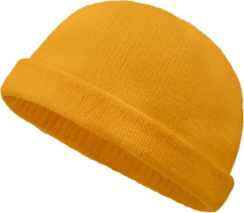 Croogo Brimless Skull Cap Plain Knitted Docker Watch Hat Rolled Cuff Harbour Hat Winter Beanie Sailor Worker Hats in Kuwait