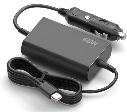 شاحن سيارة للكمبيوتر المحمول USB C 65W DC محول لجهاز Lenovo Thinkpad Yoga Ideapad Slim ThinkBook MacBook Dell Latitude Chromebook Asus Acer HP Samsung وجميع الأجهزة بمنفذ Type-C in Kuwait