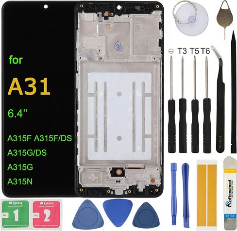 استبدال شاشة LCD لهاتف Samsung Galaxy A31 SM-A315F A315F/DS A315G/DS A315G A315N 6.4 بوصة شاشة LCD تعمل باللمس محول رقمي مع إطار أدوات إصلاح in Kuwait