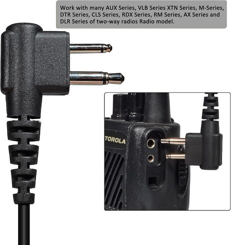 HYS Soft Rubber C-Ring Earpiece, 1 Wire Headset with Online PTT for CP200 PR400 CLS RDX RDU Motorola 2-PIN Compatible Radios in Saudi Arabia