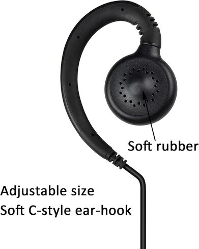 HYS Soft Rubber C-Ring Earpiece, 1 Wire Headset with Online PTT for CP200 PR400 CLS RDX RDU Motorola 2-PIN Compatible Radios in Saudi Arabia