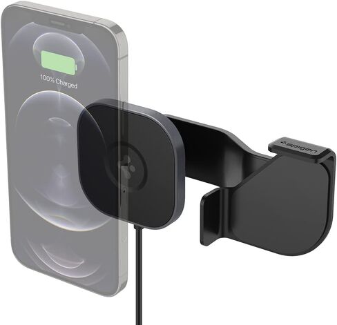 Spigen OneTap Pro (MagFit) مصمم لطراز Tesla 3/Y/S/X وFord Mustang Mach-E مصمم لشاحن السيارة اللاسلكي MagSafe المتوافق مع iPhone 16 Pro Max و16 Pro و16 Plus و15 و14 و13 و 12 in Saudi Arabia