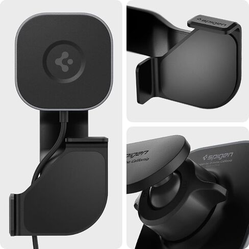 Spigen OneTap Pro (MagFit) مصمم لطراز Tesla 3/Y/S/X وFord Mustang Mach-E مصمم لشاحن السيارة اللاسلكي MagSafe المتوافق مع iPhone 16 Pro Max و16 Pro و16 Plus و15 و14 و13 و 12 in Saudi Arabia