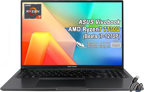 ASUS VivoBook 16, WUXGA (1920 x 1200) Display, AI 2024 Laptop, AMD Ryzen 7 Pro 7730U, Wi-Fi 6E, 720p Webcam, Backlit KB, Fingerprint, Webcam, Alexa, Win11 Pro, w/HDMI (40GB RAM | 2TB SSD HDMI) in Saudi Arabia