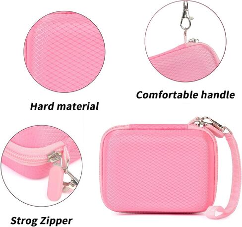 Digital Camera Case for KODAK PIXPRO FZ55/FZ45, for CAMKORY, for Canon PowerShot ELPH 180/190/360,for Sony DSCW800/W830, Hard EVA Compact Camera Bag with Mesh Pocket,Wrist Strap,Case Only(Light Pink) in Saudi Arabia