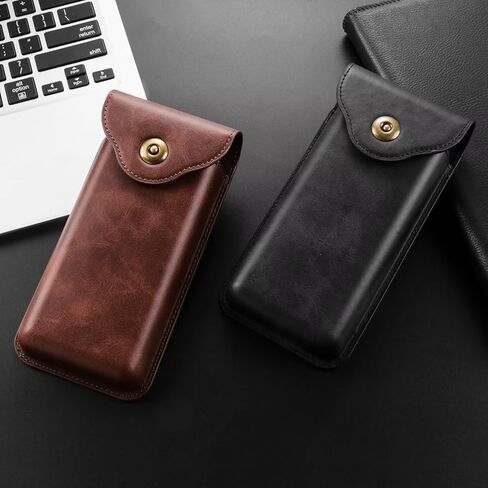 Cell Phone Holster for Samsung Galaxy Z Fold 6/5/4/3/2, Google Pixel 9 Pro Fold,Xiaomi Mix Fold 4,Leather Belt Pouch Case Phone Holster for Men with Belt Clip (Black) in Saudi Arabia