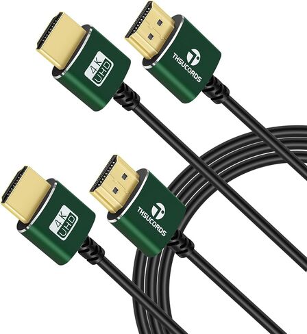 Thsucords Thin HDMI to HDMI Cable 25FT 2 Pack, Ultra Slim & Flexible HDMI Cord Supports High Speed 4K@60Hz 18gbps 2160p 1080p in Kuwait