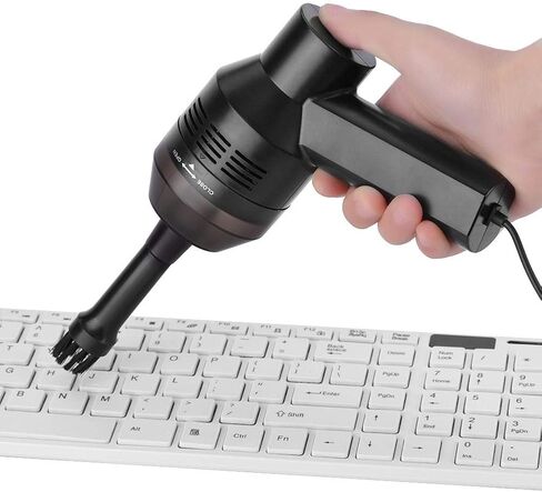 مكنسة كهربائية صغيرة للكمبيوتر المحمول، مكنسة كهربائية محمولة قابلة لإعادة الشحن، مكنسة كهربائية للكمبيوتر الشخصي وفتات الشعر والكمبيوتر المحمول والبيانو والسيارة (أسود) in Saudi Arabia