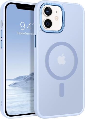 حافظة BENTOBEN المغناطيسية لهاتف iPhone 12، حافظة iPhone 12 Pro [متوافقة مع Magsafe] حافظة شفافة غير لامعة رفيعة مقاومة للصدمات للنساء والرجال والفتيات لهاتف iPhone 12/12 Pro 6.1"، أزرق فاتح in Kuwait