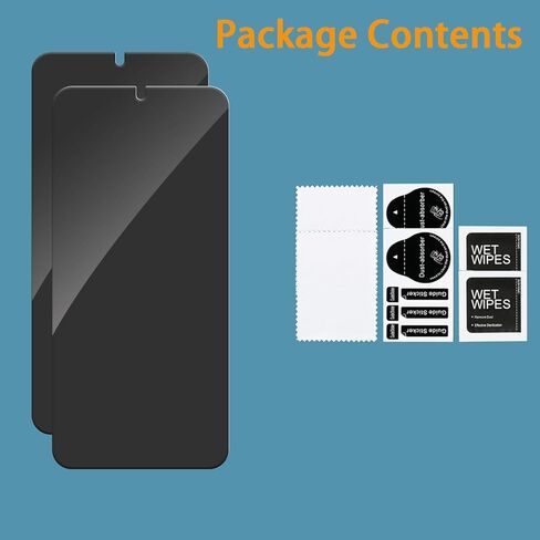 عبوتان من واقي شاشة الخصوصية لهاتف Samsung Galaxy S22/S23 5G 6.1 بوصة من الزجاج المقوى، سهل التركيب، صلابة 9H HD، دعم مضاد للتجسس وفتح بصمة الإصبع in Kuwait