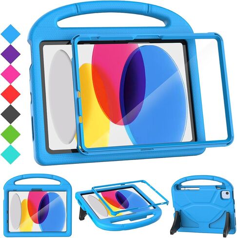 SUPLIK Kids Case for iPad A16 11-Inch 2025 (11th Gen) & iPad 10th Generation (10.9" 2022), Durable Shockproof Stand Cover with Screen Protector/Pencil Holder/Handle for Kids, Pink in Kuwait
