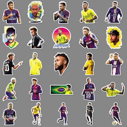 50 ملصق جرافيتي لنجم كرة القدم نيمار، مخصص للكمبيوتر المحمول، والهاتف، والأمتعة، ومقاوم للماء in Saudi Arabia