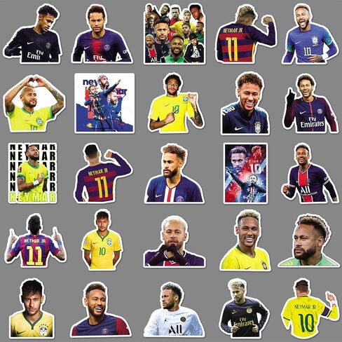 50 ملصق جرافيتي لنجم كرة القدم نيمار، مخصص للكمبيوتر المحمول، والهاتف، والأمتعة، ومقاوم للماء in Saudi Arabia