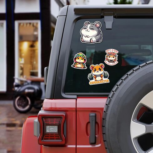 Pack 50 PCS Hamster Stickers Cute Animal Decals Vinyl Waterproof Decor Laptop Phone Case Water Bottle Luggage Skateboard Luggage Bicycle Bumper Gift for Boy Girl Kid Teen Adult in Kuwait