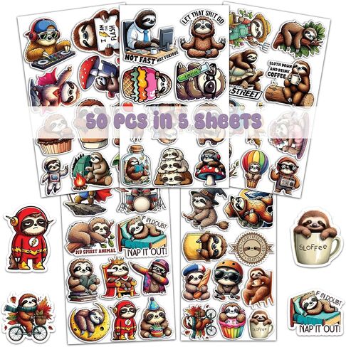 Pack 50 PCS Hamster Stickers Cute Animal Decals Vinyl Waterproof Decor Laptop Phone Case Water Bottle Luggage Skateboard Luggage Bicycle Bumper Gift for Boy Girl Kid Teen Adult in Kuwait