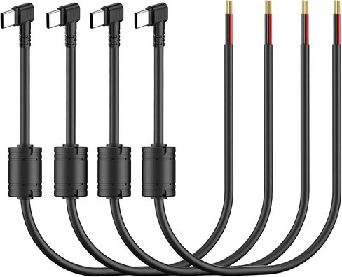 كابل طاقة ضفيرة USB YQMAJIM، (3 أقدام 22AWG) سلك قابس USB بديل مع حلقة مغناطيسية، 12 فولت/2 أمبير USB إلى كابل تمديد سلك عاري، موصل USB 2 سلك ضفيرة مفتوح النهاية شاحن DIY (4 قطع) in Kuwait