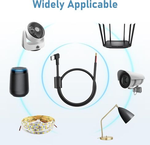 كابل طاقة ضفيرة USB YQMAJIM، (3 أقدام 22AWG) سلك قابس USB بديل مع حلقة مغناطيسية، 12 فولت/2 أمبير USB إلى كابل تمديد سلك عاري، موصل USB 2 سلك ضفيرة مفتوح النهاية شاحن DIY (4 قطع) in Kuwait