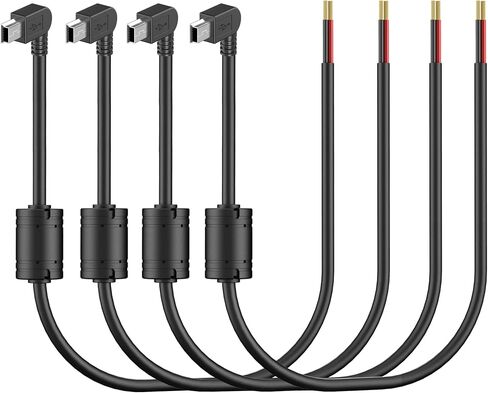 كابل طاقة ضفيرة USB YQMAJIM، (3 أقدام 22AWG) سلك قابس USB بديل مع حلقة مغناطيسية، 12 فولت/2 أمبير USB إلى كابل تمديد سلك عاري، موصل USB 2 سلك ضفيرة مفتوح النهاية شاحن DIY (4 قطع) in Kuwait