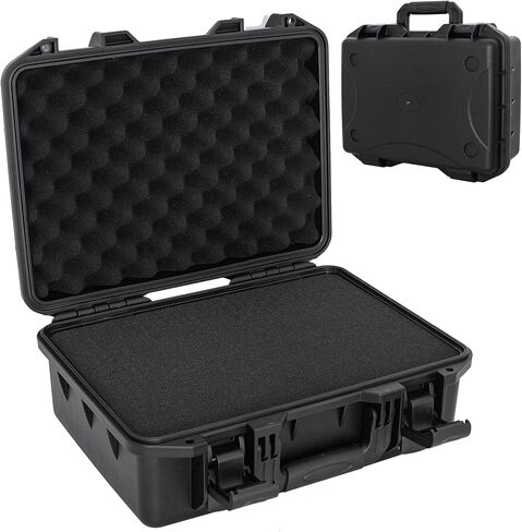 Hard Case with IP67 Waterproof Shockproof Tool Box for Microphone, Drones, Camera, Equipments, Portable Storage Case, 12.2 x 9.8 x 5.5 Inch in Kuwait