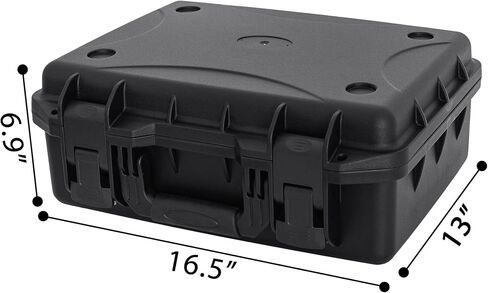 Hard Case with IP67 Waterproof Shockproof Tool Box for Microphone, Drones, Camera, Equipments, Portable Storage Case, 12.2 x 9.8 x 5.5 Inch in Kuwait