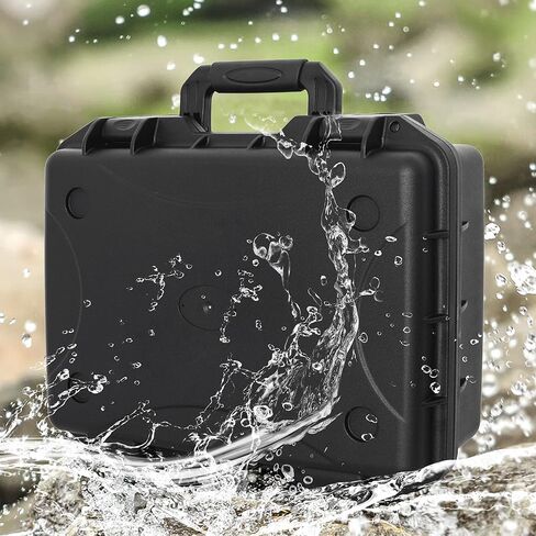 Hard Case with IP67 Waterproof Shockproof Tool Box for Microphone, Drones, Camera, Equipments, Portable Storage Case, 12.2 x 9.8 x 5.5 Inch in Kuwait