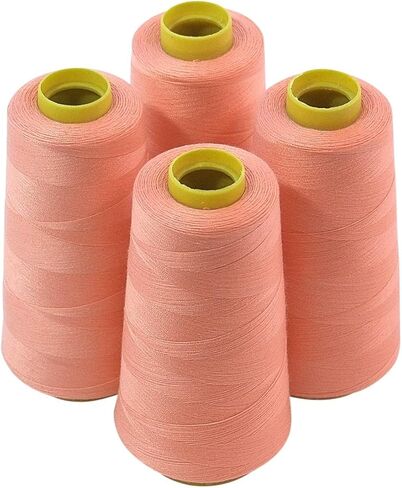 4 Large Cones (3000 Yards Each) of Polyester Threads for Sewing Quilting Serger RED Color from Threadnanny in Saudi Arabia