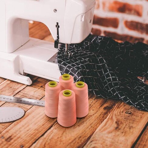 4 Large Cones (3000 Yards Each) of Polyester Threads for Sewing Quilting Serger RED Color from Threadnanny in Saudi Arabia