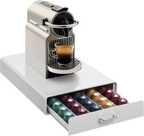 Navaris Coffee Pod Holder Drawer - 50 Capsule Storage Organizer Tray Counter Container - Fits Standard Sizes of Pods and Capsules - 1 Drawer Design in Saudi Arabia