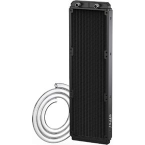 Water Cooling Computer Radiator, 12 Pipe Aluminum Heat Exchanger Liquid Cooling Radiator Fans - 240mm Radiator for CPU PC Laser Water Cool System DC12V Black in Saudi Arabia