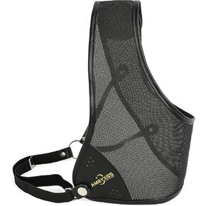 AMEYXGS Archery Chest Guard Cowhide Chest Protectors for RH Archer has S/M/L Size Black White Blue Colors